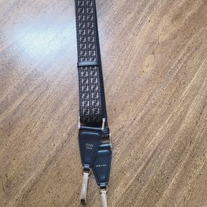 Fendi Embroidered Bag Strap Black